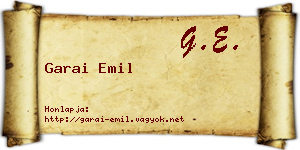 Garai Emil névjegykártya